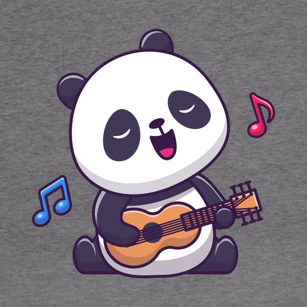 Cute Panda Playing Guitar Cartoon by Catalyst Labs